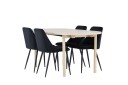 Venture Home Andy Spisegruppe 180 cm Oval med 4 Night stoler Whitewash/Sort