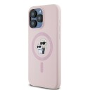 Karl Lagerfeld MagSafe Mobildeksel til iPhone 15 Pro Max Rosa med Choupette Ring