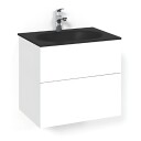 Macro Design Crown Plain Servantskap 2-skuff - med Glasservant Hvit / 100cm Glass Edge