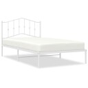 vidaXL Sengeramme i metall med hodegavl hvit 100x200 cm 8721012211421