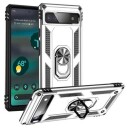 Google Pixel 6a Hybrid-deksel med Metall Stativ Sølv