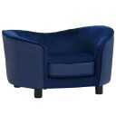 Vidaxl Hundesofa Blå 69X49X40 cm Plysj Og Kunstig Lær