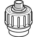 50 mm x 1/2" Skrukobling med nippel svart PEH Geberit