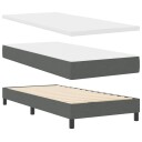  Box Spring Seng med Madrass Mørkegrå 90x200 cm Stoff