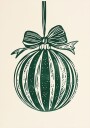 Christmas Ornament Green Illustration Poster Plakat / 21x30cm