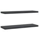 Vegghyller 2 stk 75x23,5x3 cm svart rustfritt stål