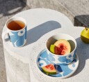 Marimekko Oiva Unikko krus 2,5 dl hvit himmelblå