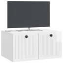  Vegghengt TV skap Veggmontert Høgglans hvit 59,5 x 41 x 30 cm
