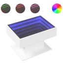  Salongbord med LED hvit 70x50x45 cm sponplate 847532