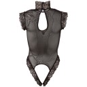 Cottelli Abierta Fina Bodystocking med Blondekrage     - Svart - S