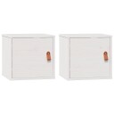 vidaXL Veggskap 2 stk hvit 31,5x30x30 cm heltre furu