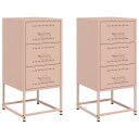  Nattbord 2 stk rosa 36x39x78 cm stål 846581