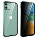 iPhone 11 Magnetisk Deksel med Personvernherdet Glass Grønn