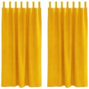  Gardiner med gardiner 2 pcs Sennepsgul 140 x 175 cm Fløyel