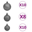 vidaXL Kunstig juletre med LED og kulesett i grønn 210 cm PVC