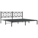  Sengeramme i metall med sengegavl svart 193x203 cm 8721102643972