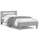  Sengeramme med hodegavl grå sonoma 100x200 cm konstruert tre 8721012238817
