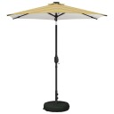 vidaXL Hageparasol med LED lamper og fot 2,3 x 2,3 m Polyester