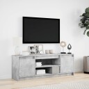  TV-benk med LED betonggrå 139,5x34x50 cm konstruert tre