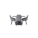 Spisegruppe Venture Home Lanzo Ø120 cm med 4 stk Rosie Stoler