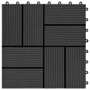 Terrassebord 11 stk WPC 30x30 cm 1 kvm svart