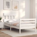 vidaXL Sengeramme med hodegavl hvit 100x200 cm heltre
