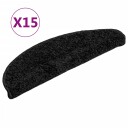 vidaXL Trappematter svart 15 stk 56x20 cm