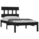 vidaXL Sengeramme svart heltre 100x200 cm
