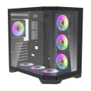 Darkflash FT418 PRO Kabinett med 7 ARGB Vifter - Svart, ATX, MicroATX, ITX