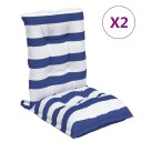 vidaXL Utendørs pute 2 stk. Stoff Blå og hvit stripe 100 x 50 x 7 cm