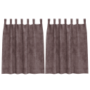  Gardin med gardiner 2 pcs Brun 140 x 140 cm Fløyel