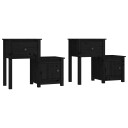vidaXL Nattbord 2 stk svart 79,5x38x65,5 heltre furu