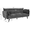 Sovesofa HOME4YOU Noella 3 seter Mørk grå   mørk grå