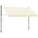  Uttrekkbar markise kremhvit 300x150 cm stoff og stål 368747