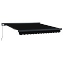 Manuell Uttrekkbar Markise Svart 350x250 cm  Markise Erstatningsstoff for 3,5x2,5 m Ramme Svart