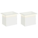 vidaXL Hageplantekasse med LED 2 stk. Hvit 30 x 40 x 30 cm Stål