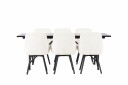 Venture Home Astrid Spisegruppe 200 cm Rektangulær med 6 Rosie Stoler Beige