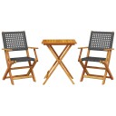  Bistrosett 3 deler svart polyrotting og heltre 3281802