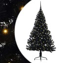  Kunstig Forhåndsopplyst Juletre med 150 LED Svart 150 cm PVC