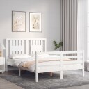 vidaXL Sengeramme med hodegavl hvit 140x200 cm heltre