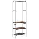  Klesstativ med hyller Røkt eik 60 x 30 x 171 cm Konstruert tre