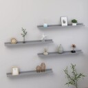 vidaXL Vegghyller 4 stk gr? 80x9x3 cm