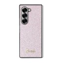 Guess 4G Glitter Script Etui til Samsung Galaxy Z Fold 6 - Rosa