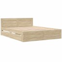 Sengestamme med skuff 2 pcs Sonoma 153 x 203 cm Konstruert tre