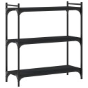  Bokhylle 3 etasjer svart 80x30x86 cm konstruert tre 8721012194496