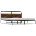  Sengeramme i metall uten madrass røkt eik 193x203 cm 8721158549051