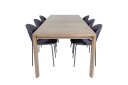 Venture Design Slider & Vault spisegruppe Natur/svart 6 st stoler bord 170 x 95 cm