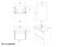 Vikingbad MIE 50 SLIM servantskap fingergrep hvit matt