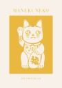 Maneki Neko Yellow Cat Plakat Plakat / 50x70cm