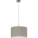 EGLO Pasteri, Fleksibel montering, Nickel, Taupe / brun, Taupe / brun, Stål, Stoff, Innendørs
